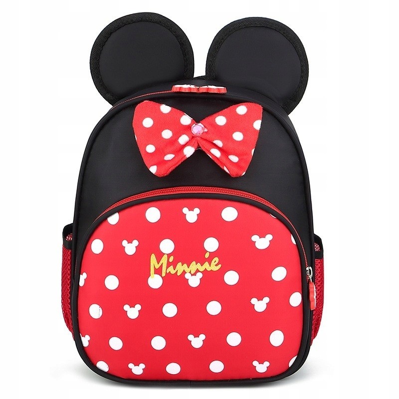 Jednokomorový školský batoh Minnie Mouse EMES, čierny, odtiene červenej